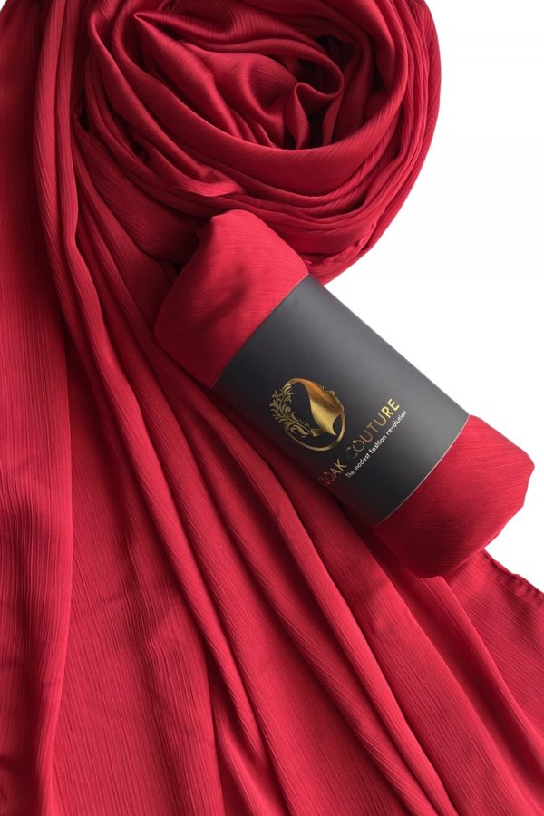 Red Muna Satin Hijab