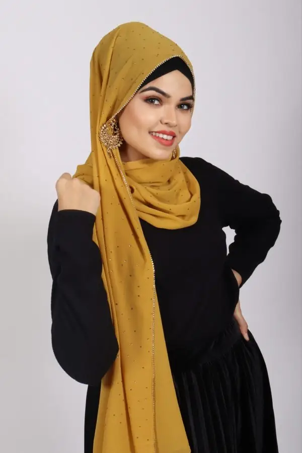 Malaika Rhinestone Georgette Hijab