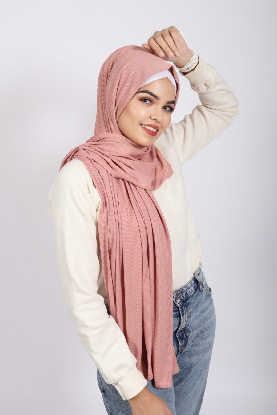 Champaigne Turkish Pleated Jersey Hijab