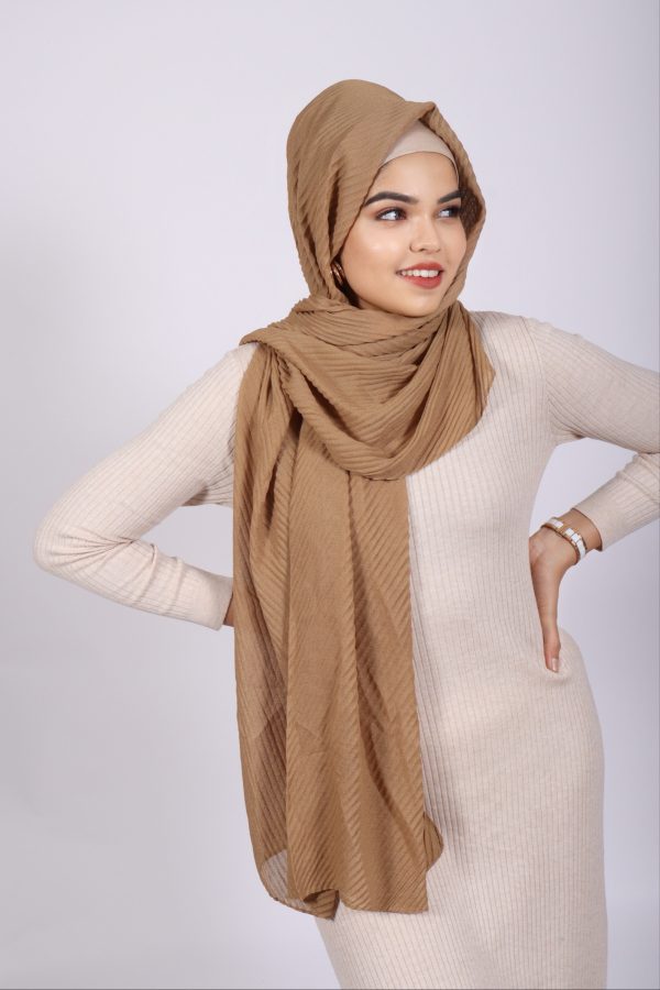 Nude Cotton Pleated Hijab