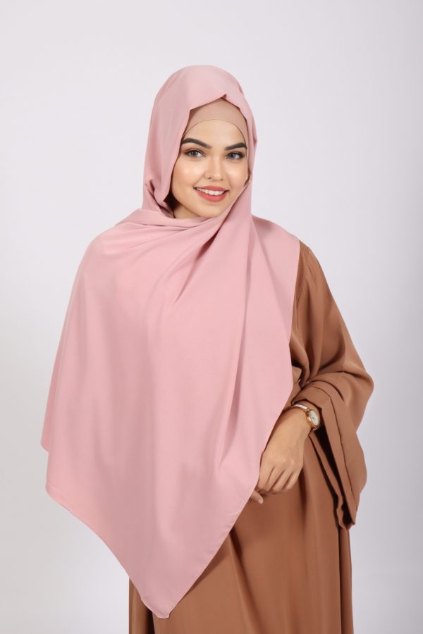 Pastel Pink Silk Chiffon Hijabs