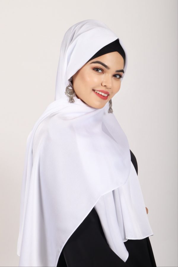 Pearl White Turkish Silk Hijab