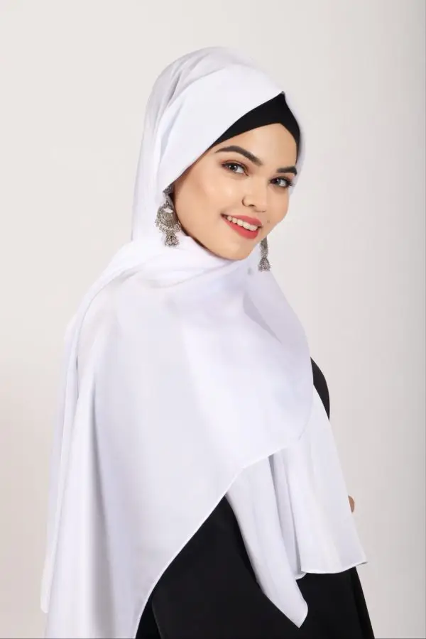 Pearl White Turkish Silk Hijab