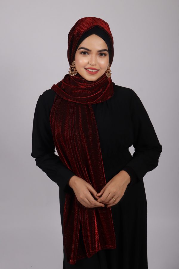 Ruby Metallic Ribbed Hijab
