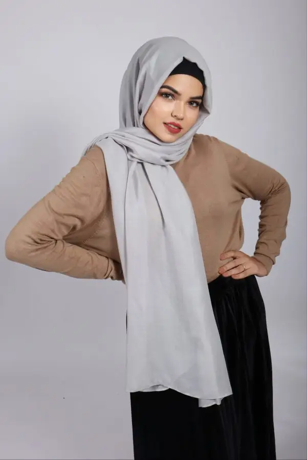 Plush Silver Modal Hijab