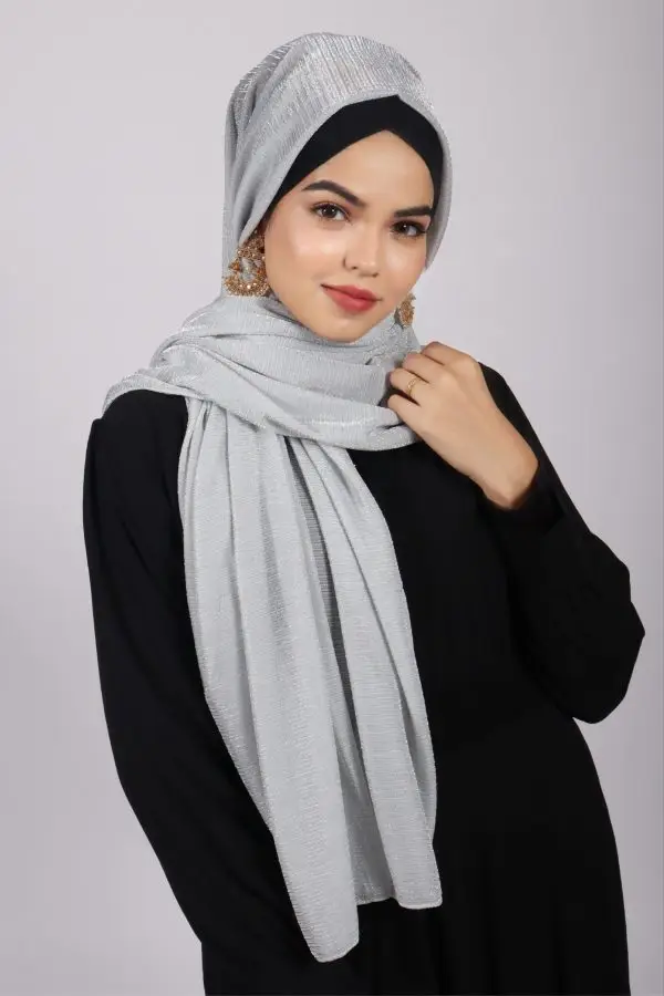 Diamond Metallic Ribbed Hijab