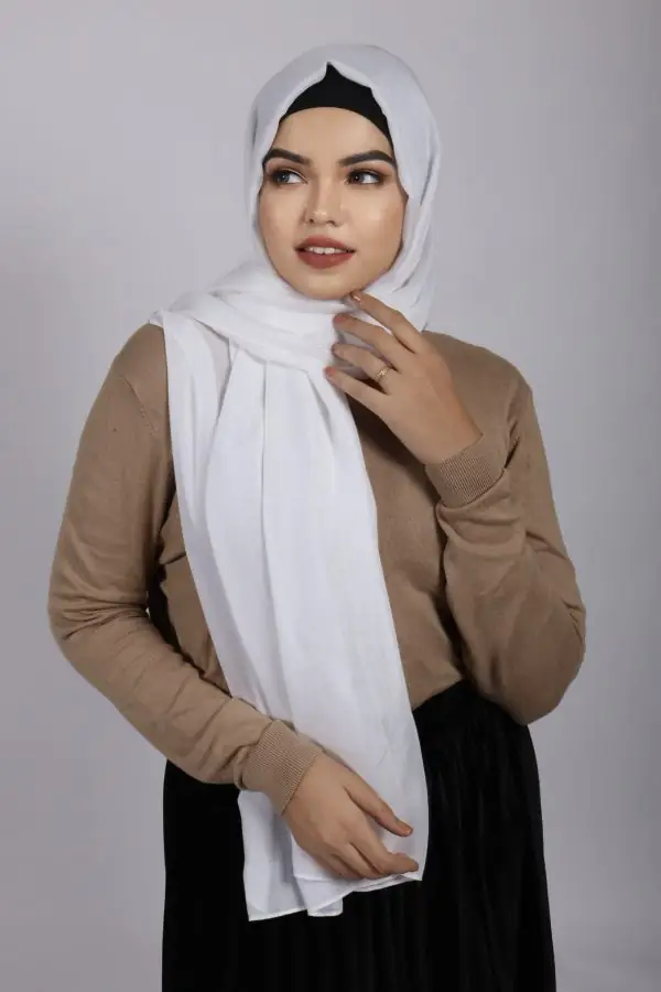 White Modal Hijab