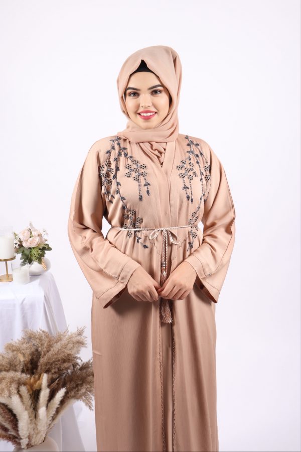 Imani Luxury Handwork Front Open Emirati Abaya