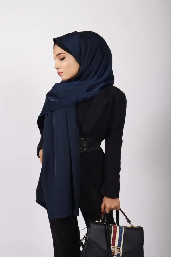 London Blue Turkish Satin Hijab