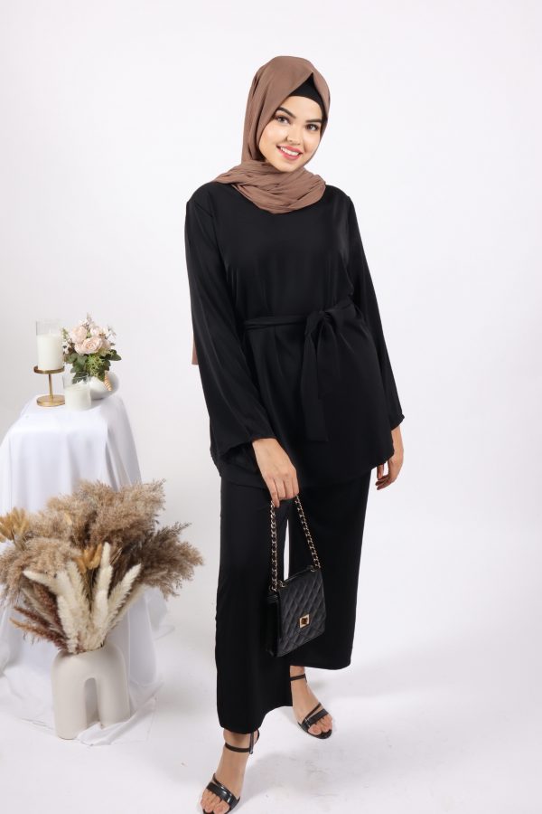 Valerie Premium 2-piece Co-Ords Set Modest Wear - Black