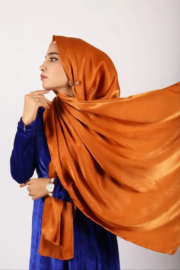 Sunlight Copper Velvet Chiffon Hijab