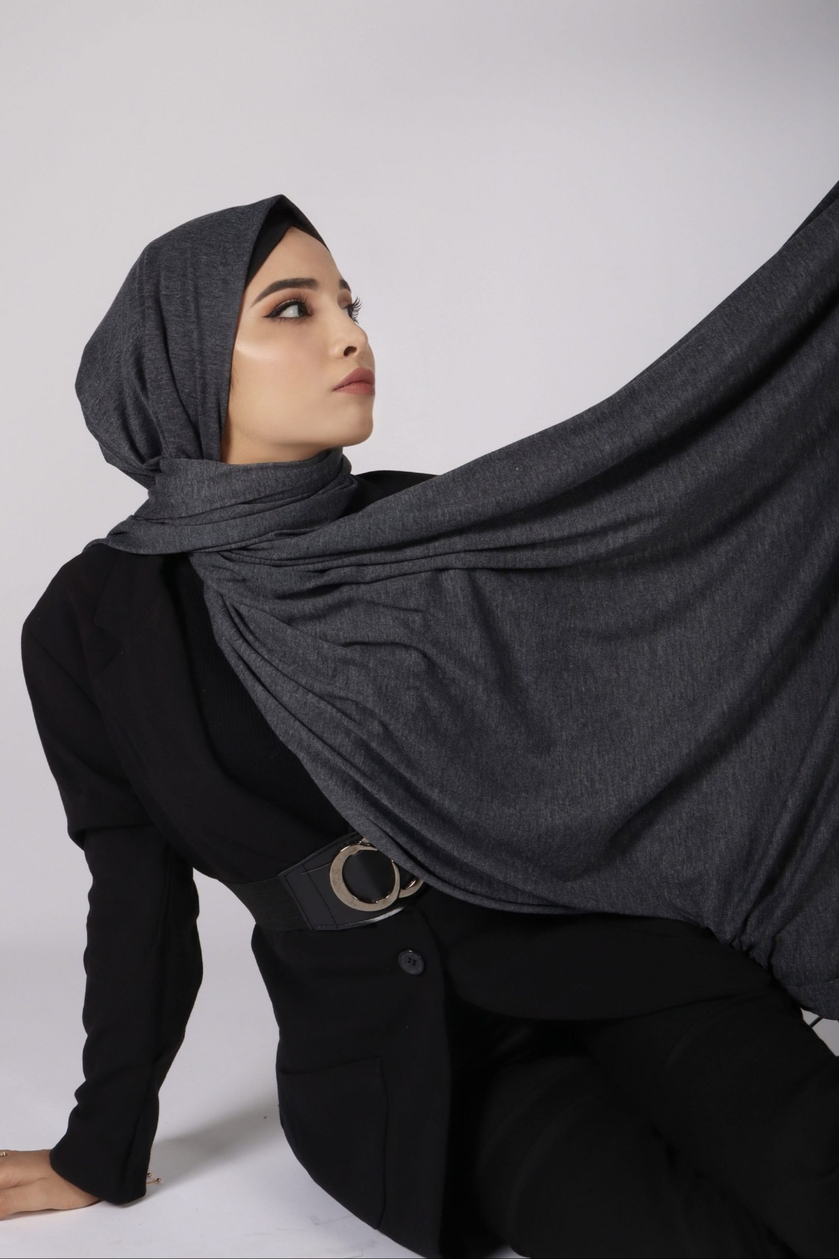 Ash Grey- Premium Ribbed Jersey Hijab