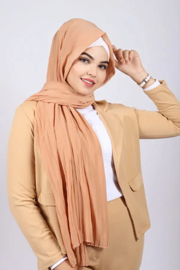 Nude Chiffon Pleated hijab