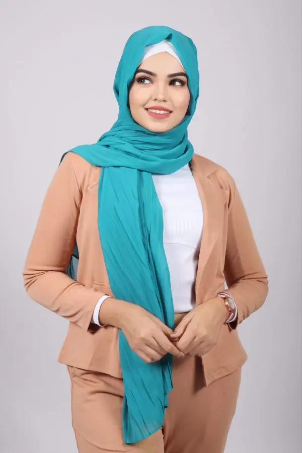 Ocean Chiffon Pleated Hijab