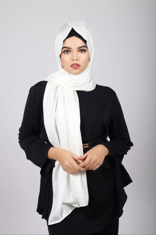 White Turkish Satin Hijab