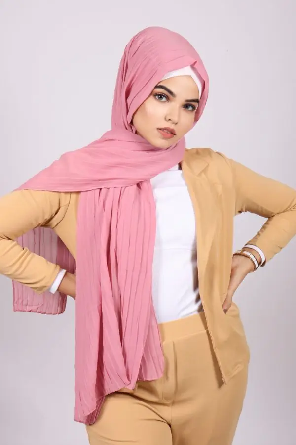 Strawberry Chiffon Pleated Hijab