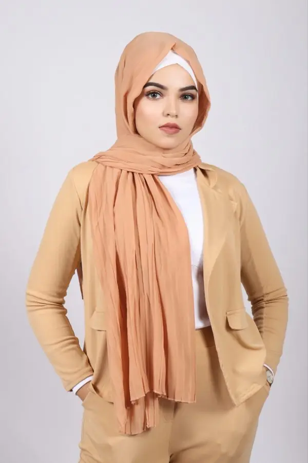 Nude Chiffon Pleated hijab