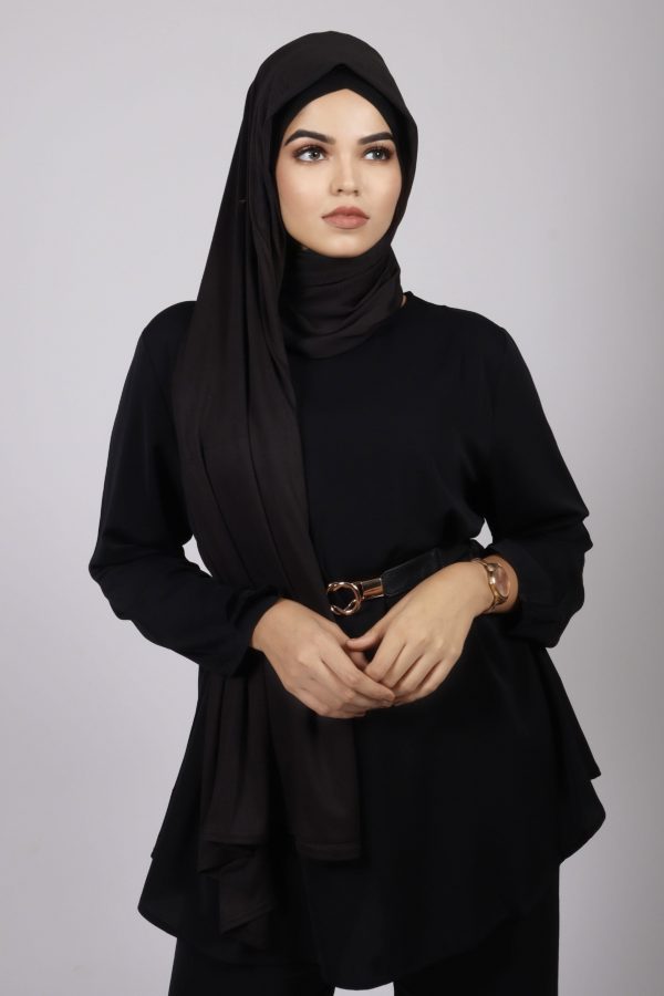 Black Bamboo Jersey Hijab