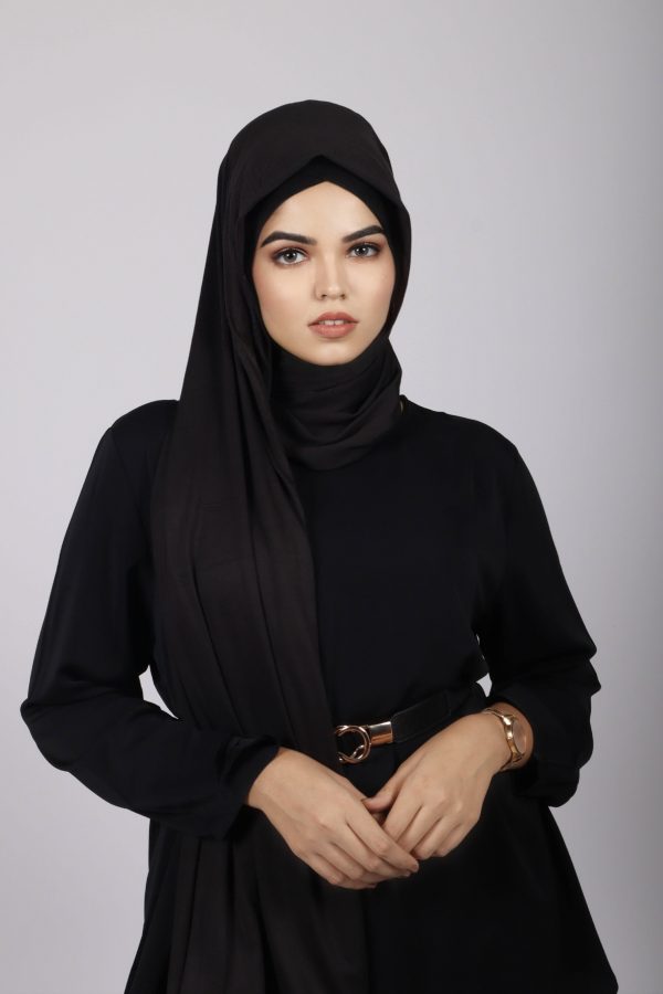 Black Bamboo Jersey Hijab