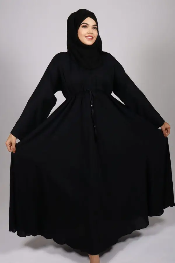 Amaira Flared Emirati Abaya - Black