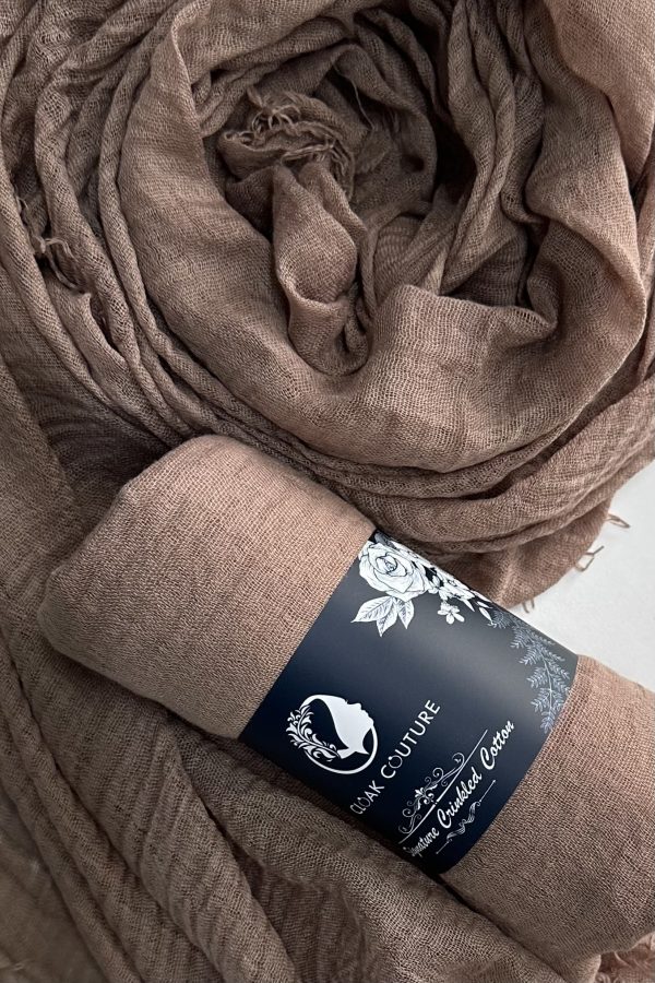 Sepia Crinkled Cotton Hijab