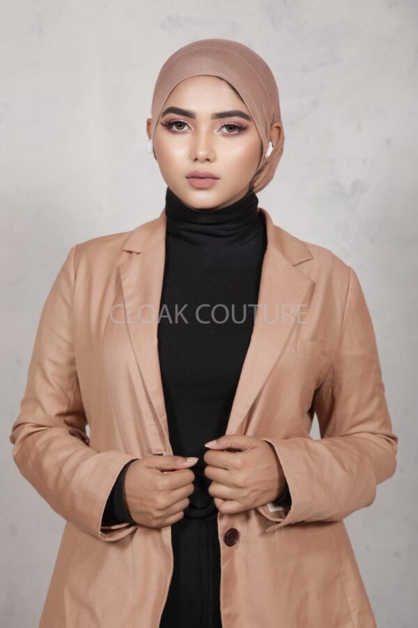 Tan Ear-slit Access Hijab Cap