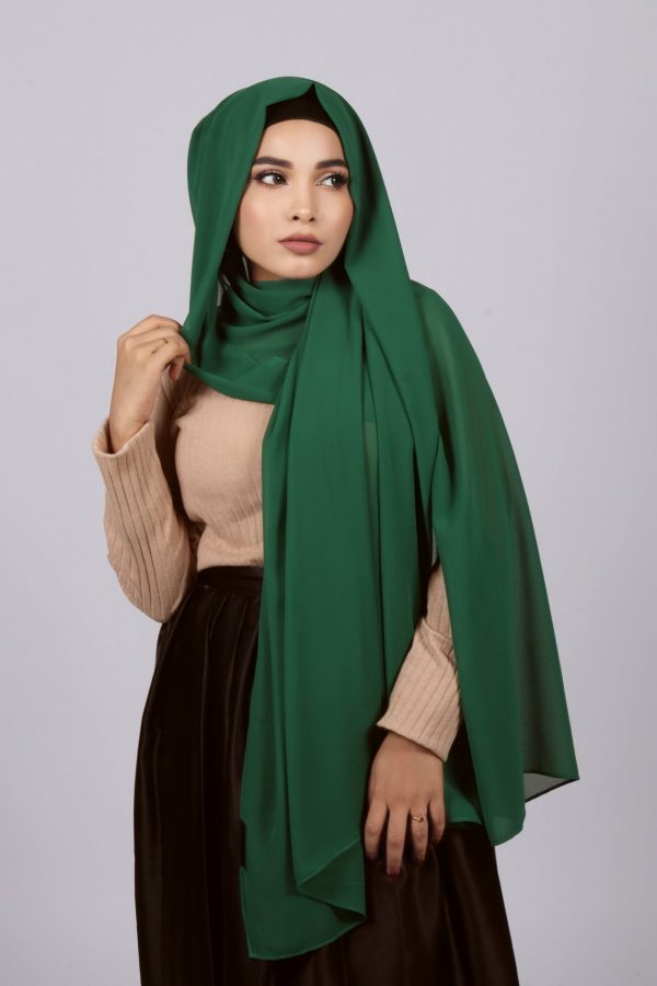 Forest Green Premium Chiffon Hijab