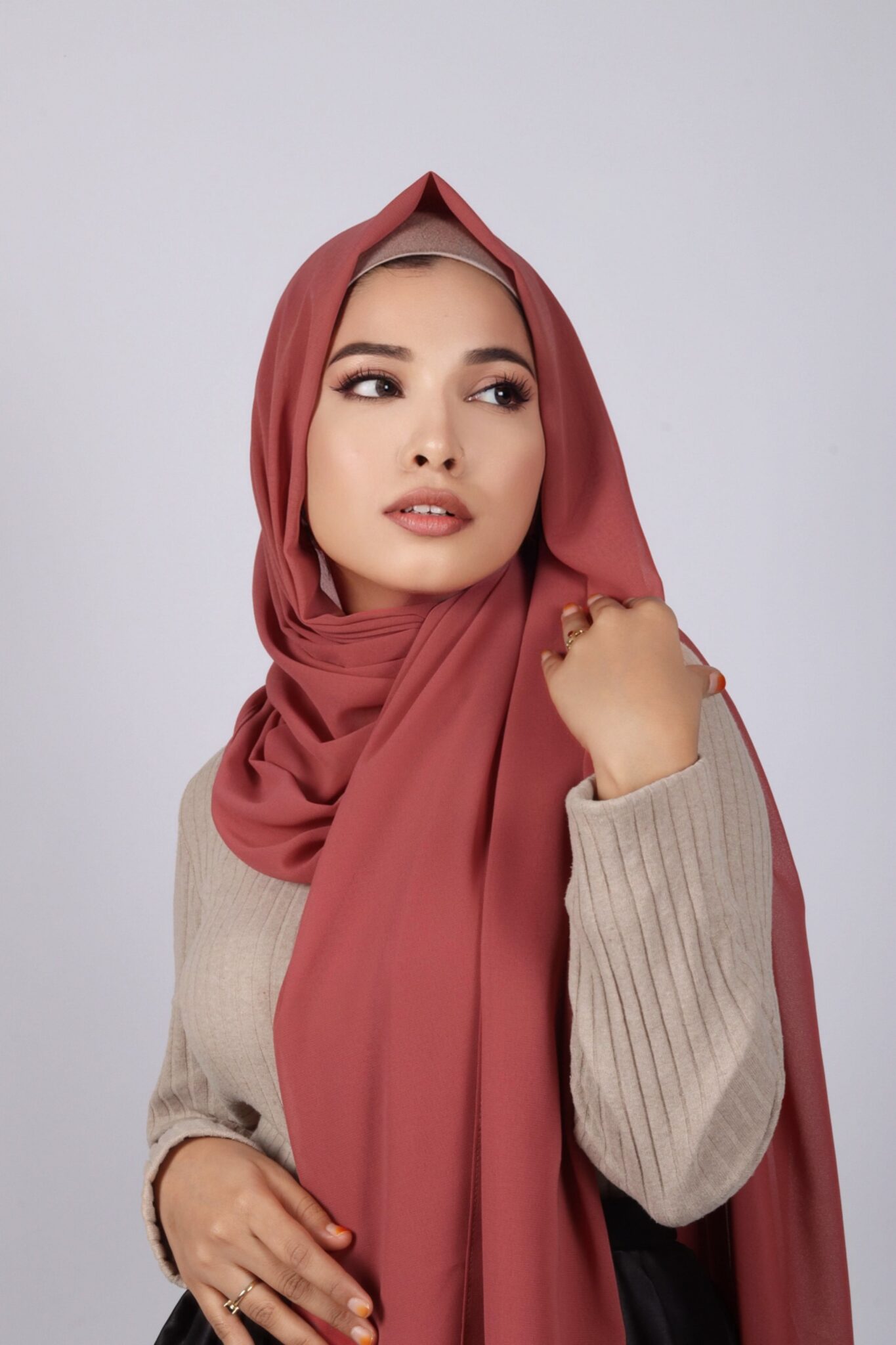 Terracotta Premium Chiffon Hijab - Cloak Couture