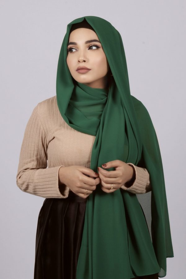 Forest Green Premium Chiffon Hijab