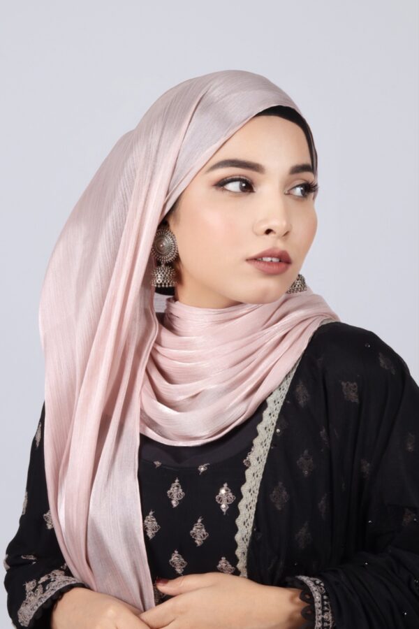 Coral Sand Organza Shimmer Hijab