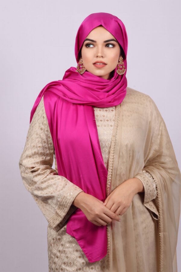 Hot Pink Matte Satin Hijab