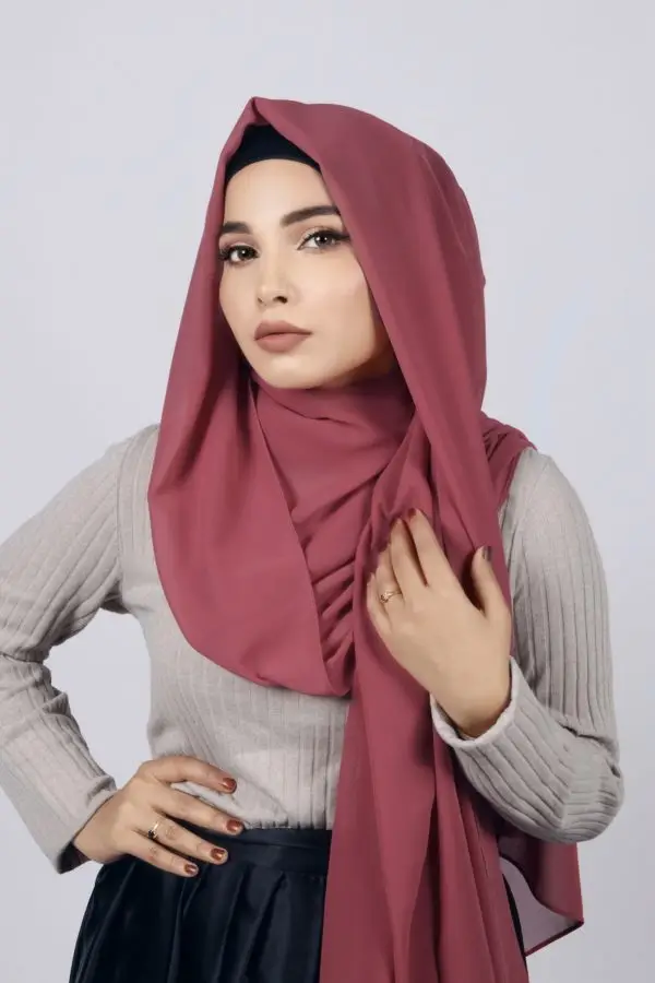 Burgundy Premium Chiffon Hijab