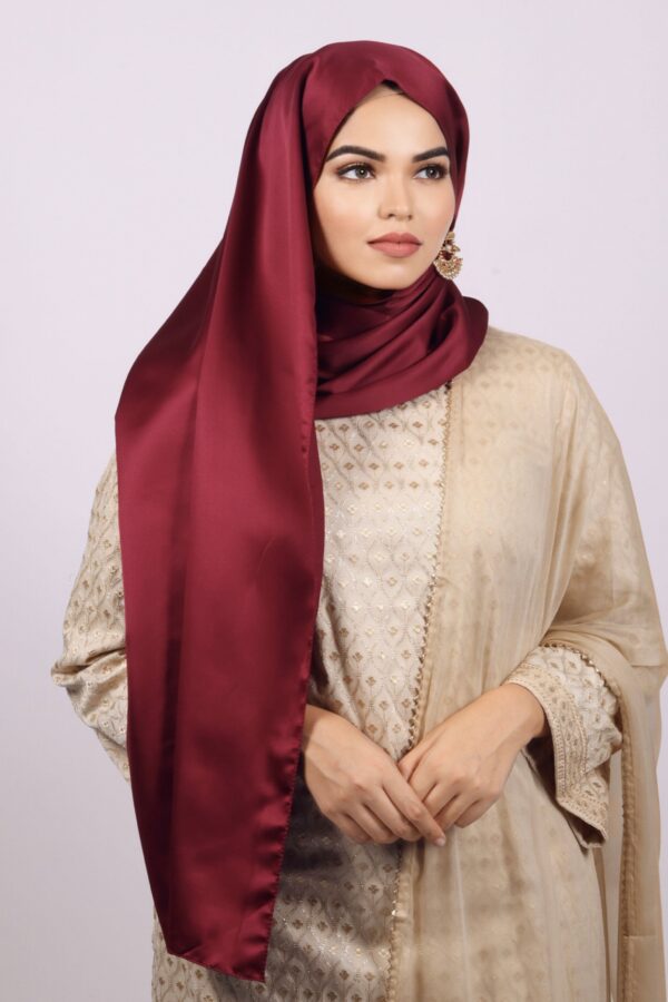 Rubelite Matte Satin Hijab