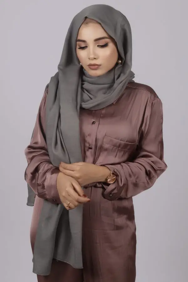 Gunmetal Grey Classic Cotton Hijab