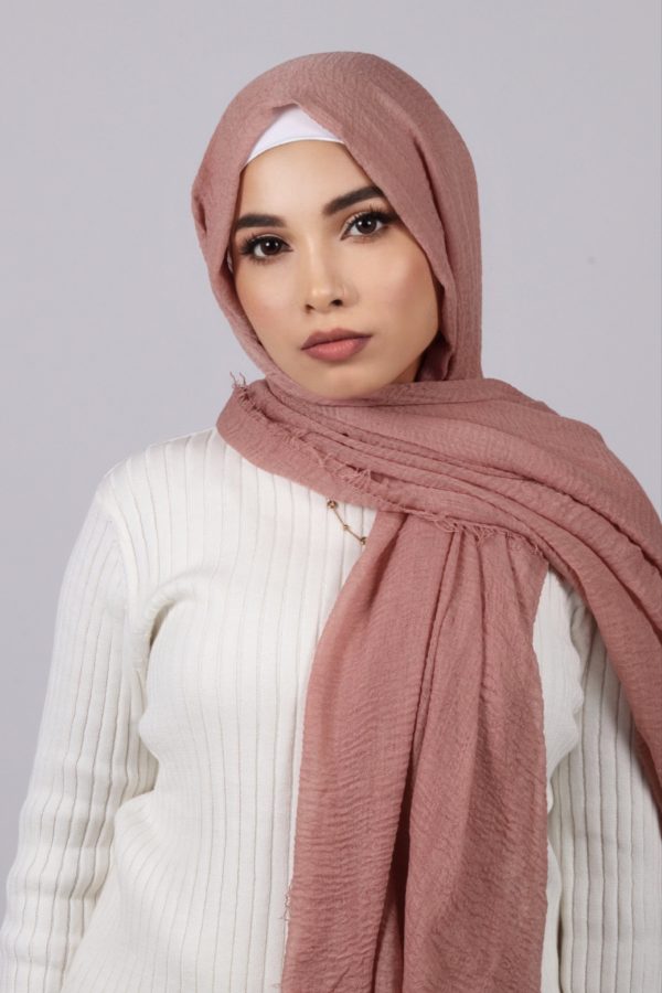 Rose Cherry Crinkled Cotton Hijab