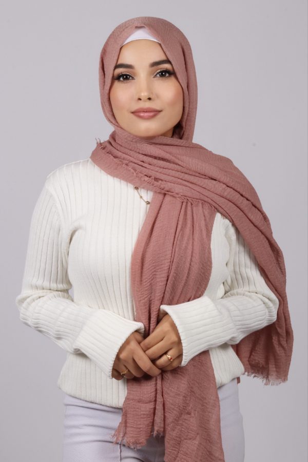 Rose Cherry Crinkled Cotton Hijab