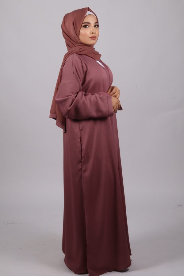 Zara Everyday Zoom Abaya Front Open with pocket - Dusty Pink