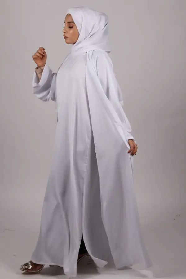 Zara Everyday Zoom Abaya Front Open with pocket - Pure White