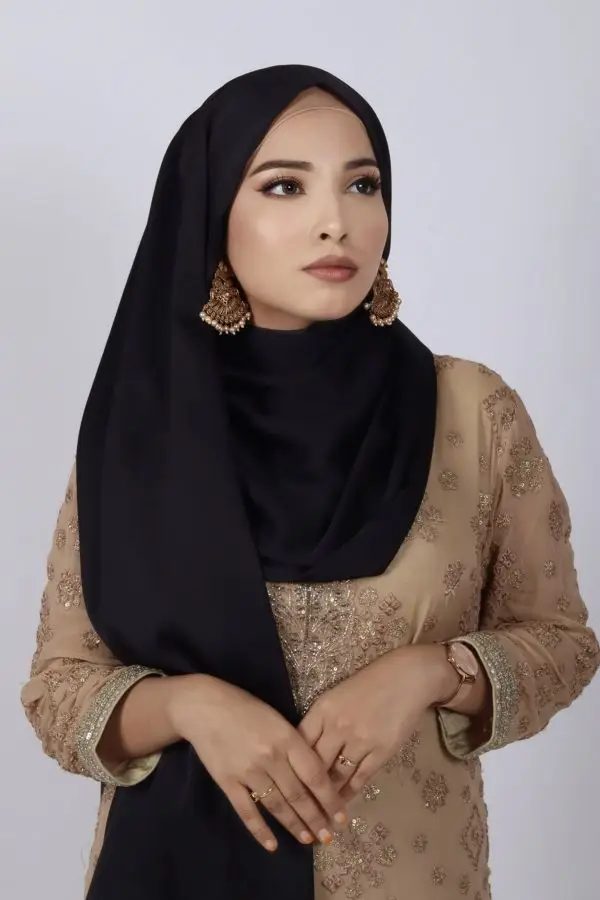 Black Turkish Silk Hijab