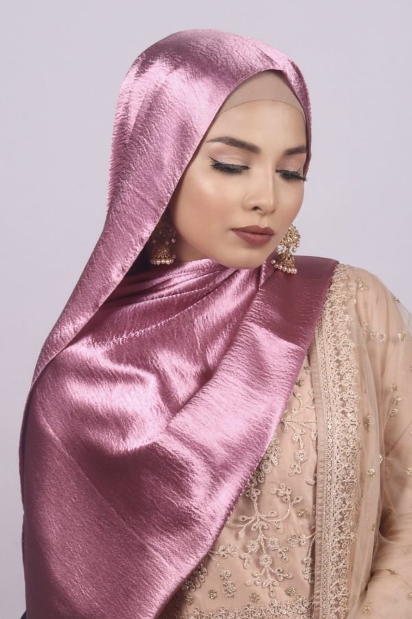 Rose gold Marble Satin Hijab