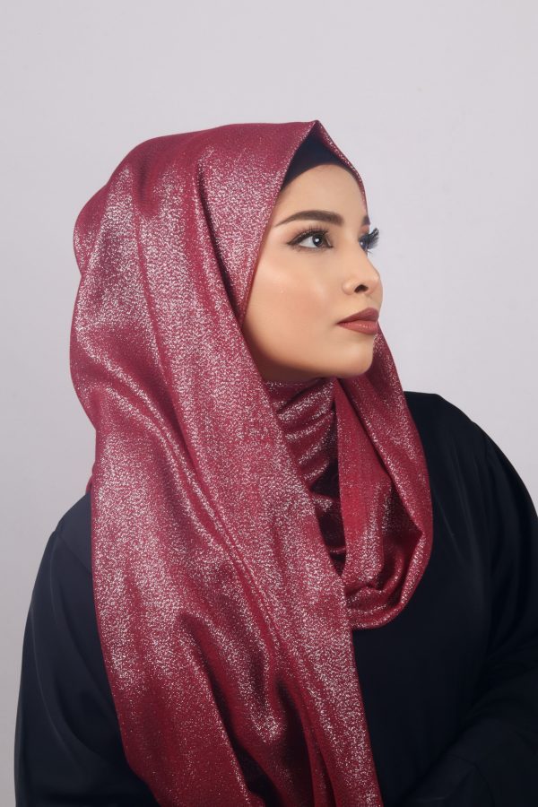 Cranberry Premium Zari Hijab