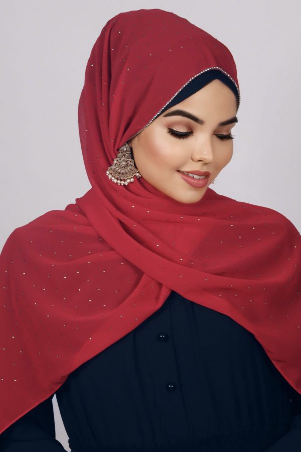 Nubia Rhinestone Georgette Hijab