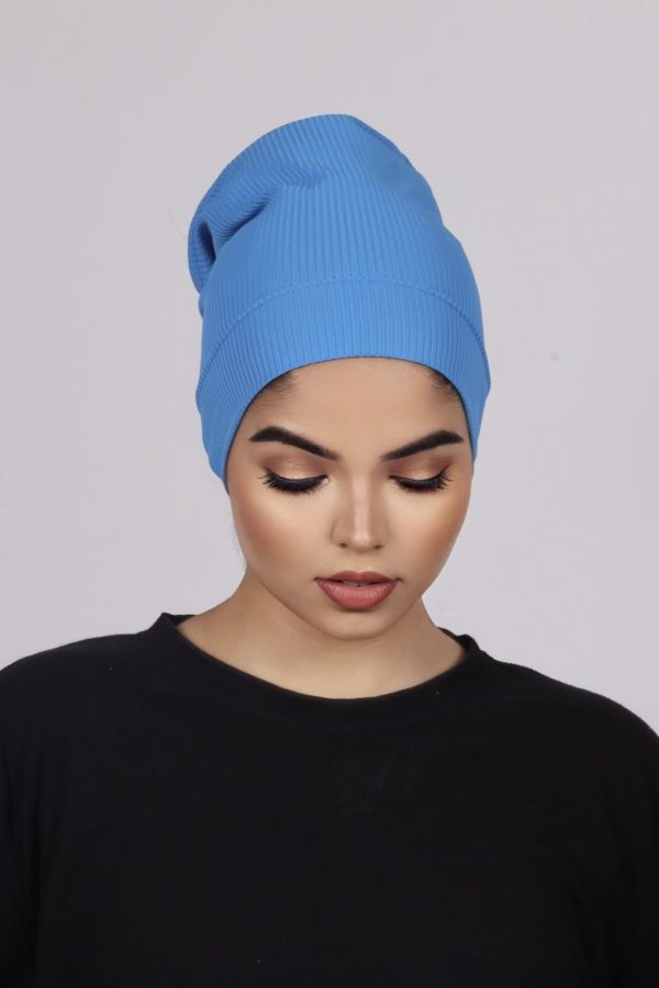 Neel Blue Ribbed Tube Cap