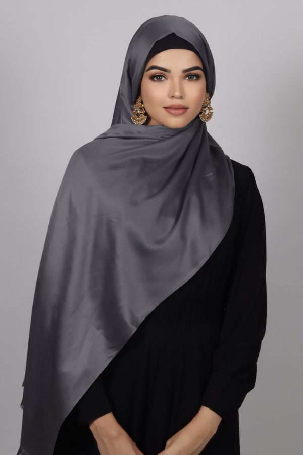 Gunmetal Luxe Silk Hijab