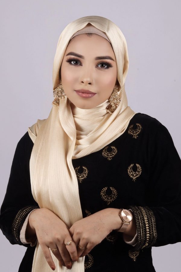 Golden Pearl Muna Satin Hijab