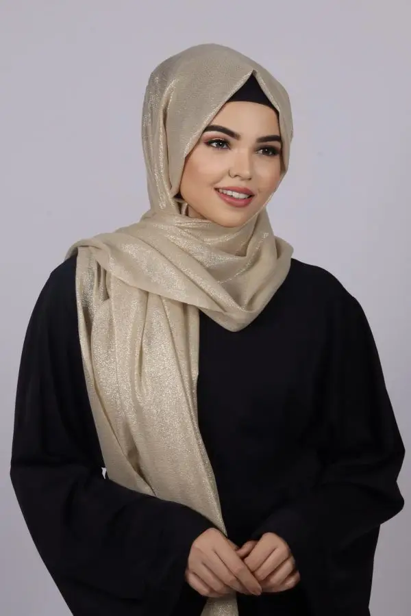 Light Gold Premium Zari Hijab