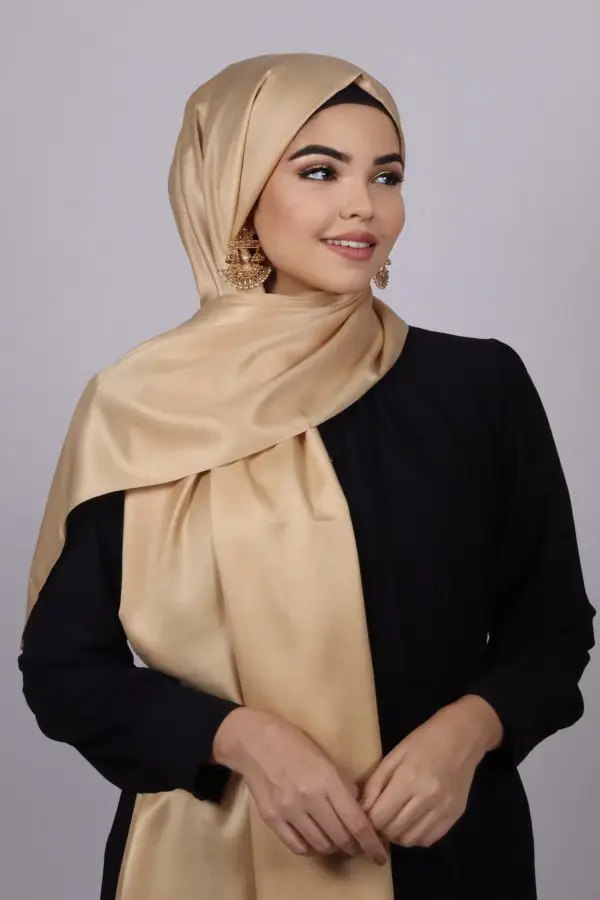 Soft Gold Luxe Silk Hijab