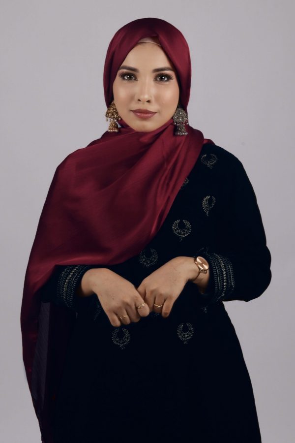 Cherry Red Muna Satin Hijab