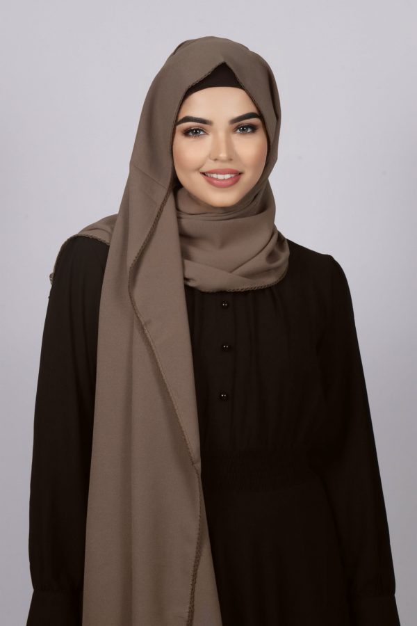 Stone Laser Georgette crochet Hijab