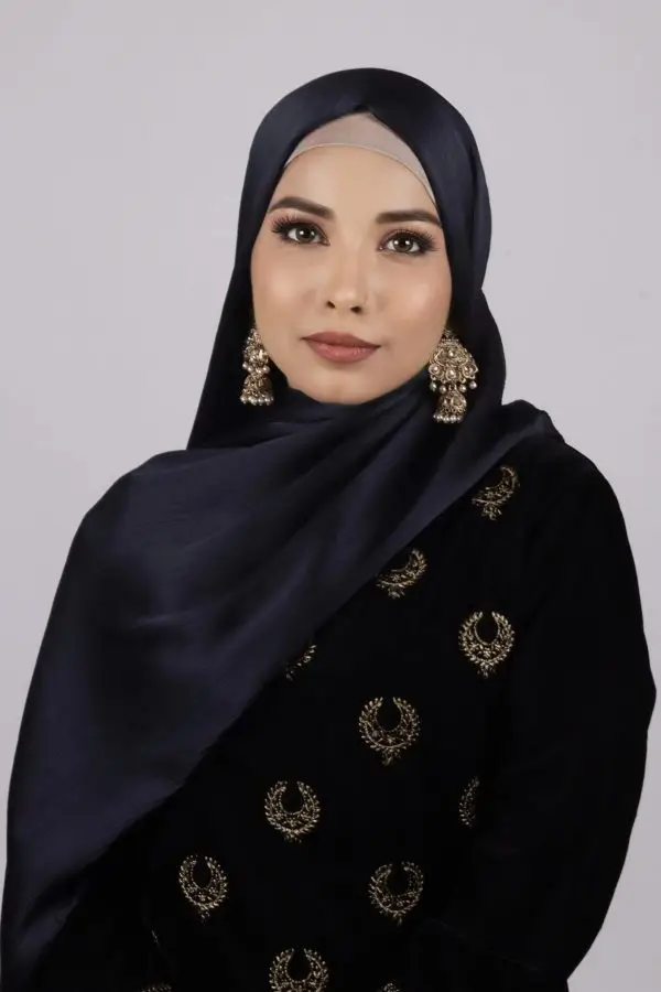 Midnight Blue Muna Satin Hijab